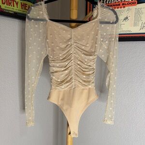 Windsor Cream Polka Dot Long Sleeve Bodysuit